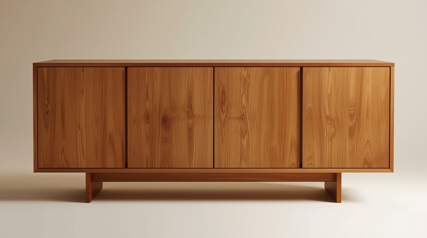 Custom wooden cabinet with natural finish by Phythvrslyx